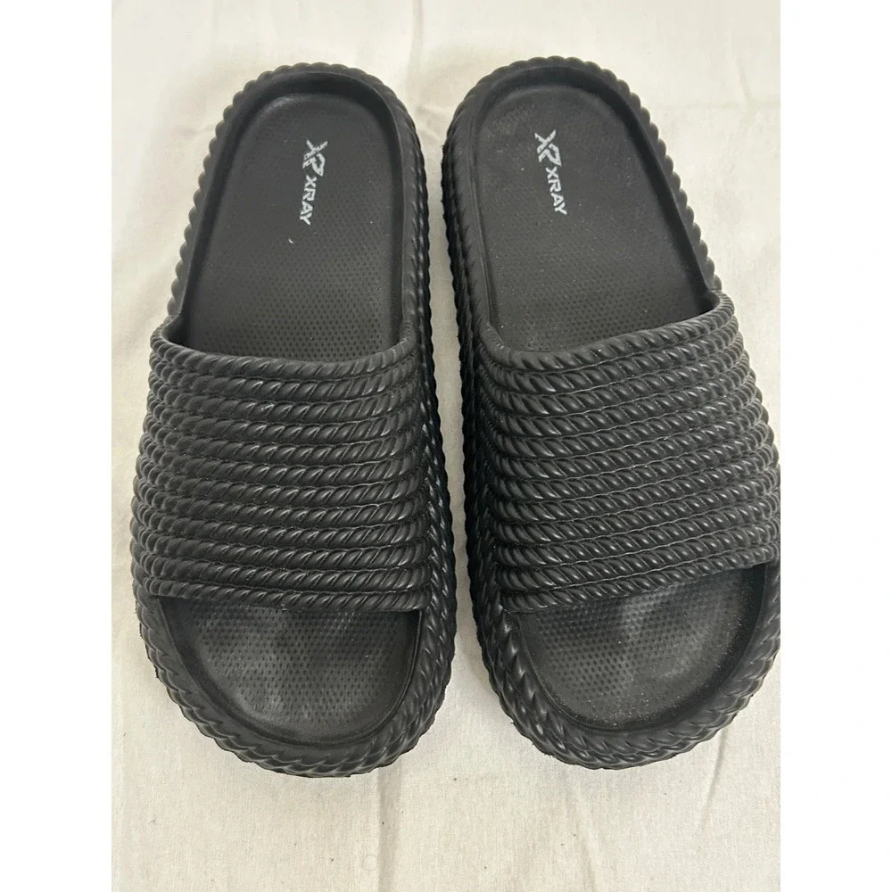 X Ray‎ Brand Men's Sz 10M Flip Flops Black Rubber